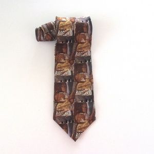 JERRY GARCIA musical notes brown & gray necktie